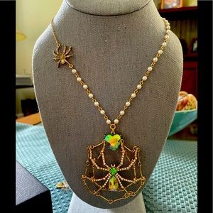 NWOT Authentic Betsey Johnson Spiderweb Pendant